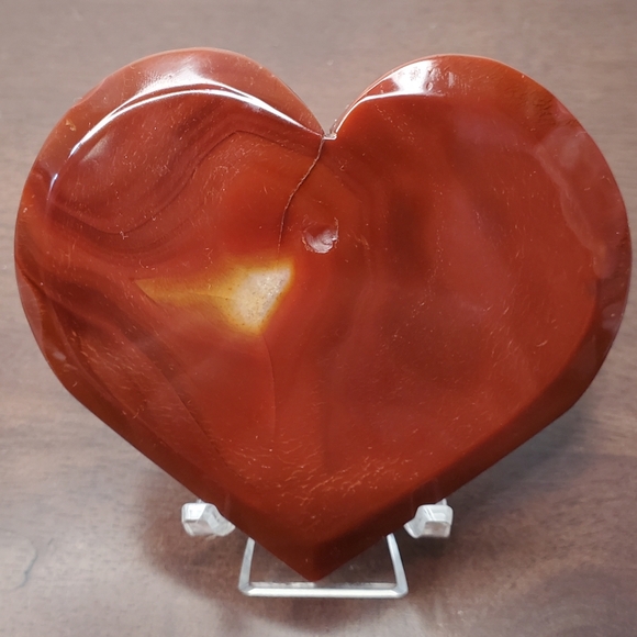 Carnelian Crystal Heart With Druzy - Picture 5 of 9